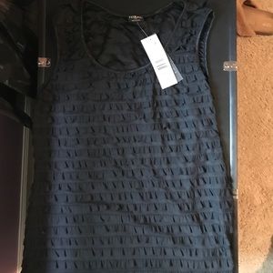 Ruffle Black Tank